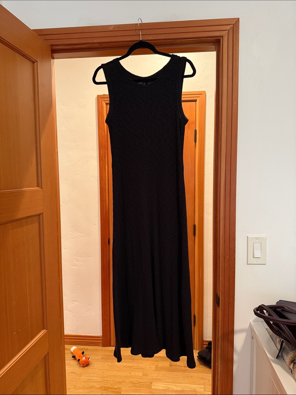 Everlane Black Ribbed Sleeveless Maxi Dress